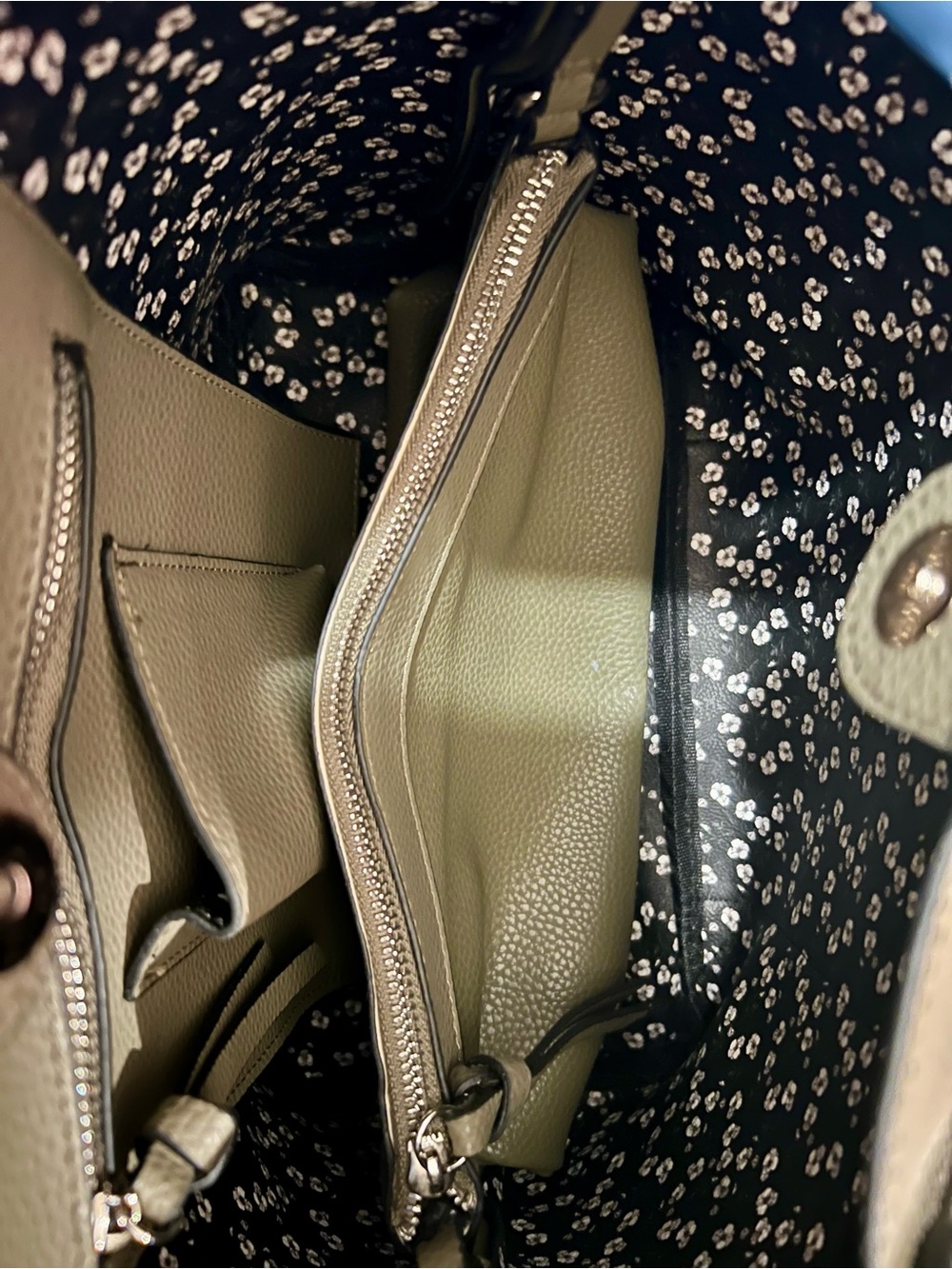 Steve Madden Olive Pebbled Leather Hobo Shoulder Bag - Picture 4 of 4